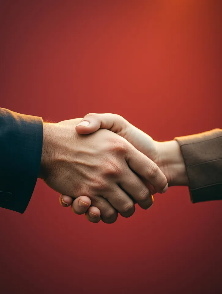 Beratung und Handschlag in Büroatmosphäre